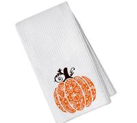 REITINGE Seasonal Halloweens Kitchen Cloth Cotton Fabric Blend Checkered Designs Decorative Dish Rag for Fall Time Halloweens Kitchen Towel Washable Fabric Hand Towel