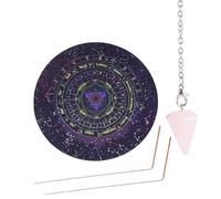 REITINGE Spiritual Decision Making Metal Dowsing Rods Divination Mat for Wiccan Practice Divination Mat for Energy Clearings Board