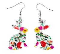 REITINGE Temperament Pendant Earring Unique Colorful Flower Animals Drop Earrings Fashion Small Hoop Earrings Statement Jewelry
