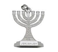 REITINGE Traditional Menorah 7 Branch Holder Keychain 12 Tribes Of Israel Jerusalem Temple Candlestick For Backpack