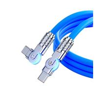 REITINGE Zincs Alloy Reinforced Charging Cable Double 180° Rotatable Ends Type C Connectors for Small Areas Gaming Double Bend USB C Chargers