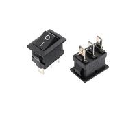 REIUAFWYGV 5pcs Rocker Switch black KCD1 3A 250VAC/6A 125VAC 10 * 15mm 3PIN 2 Position ON/OFF