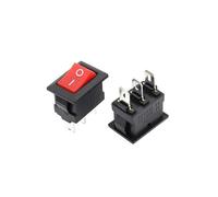 REIUAFWYGV 5pcs Rocker Switch red KCD1 3A 250VAC/6A 125VAC 10 * 15mm 3PIN 2 Position ON/OFF