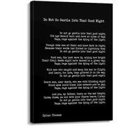 REIUAFWYGV Do Not Go Gentle Into That Night Poem by Dylan Canvas Wall-Art Inspirational Literary Print for Study Library Decor(Framed,16x24inch(40x60cm))