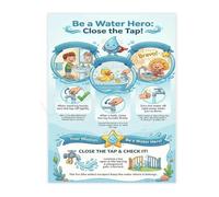 REIUAFWYGV Educational Poster on the Importance of Saving Water Canvas Wall-Art for Community Center Decor(Unframed,12x18inch(30x45cm))