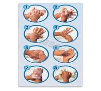 REIUAFWYGV How To Wash Hands Correctly Visual Guide Educational Canvas Art for Bathroom or School(Framed,08x12inch(20x30cm))