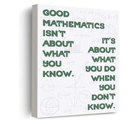 REIUAFWYGV Middle High School Math Classroom Decor Canvas Poster Framed Wall-Art Ready to Hang Mathematics Print(Framed,12x18inch(30x45cm))