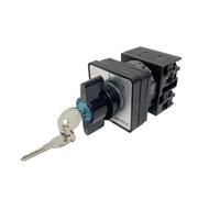 REIUAFWYGV Rotary Changeover Cam Switch 3 Position with Key 2 Poles 690V 20A Selector Control Circuit Dual Power YMW42S-20/2