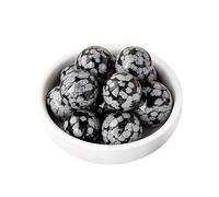 REIUAFWYGV Snowflake Obsidian Crystal Ball - Sphere Balls for Witchcraft and Decorative, & Feng Shui Home Decor,10 pcs,15~20mm