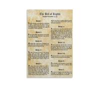REIUAFWYGV The Bill of Rights - Constitution First 10 Amendments Chart, Historical Document Educational Wall-Art for Classroom, School Social Studies Decor (Unframed,08x12inch(20x30cm))