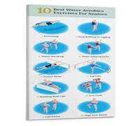 REIUAFWYGV Water Aerobics for Seniors Poster 10 Gentle Exercises and Pool Tips Canvas Wall-Art for Aquatic Room(Unframed,08x12inch(20x30cm))