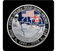 REIWAN Commemorative Coin 1944-2019 D-Day 75Th Anniversary Of Normandy Landing Commemorative Coins Silver Plated Challenge Coin Collectible Gifts