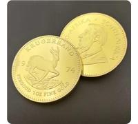 REIWAN Commemorative Coin 1974 South African Krugerrand Commemorative Coins Gold Plated Collectible Coin Challenge Coin Souvenir Gifts
