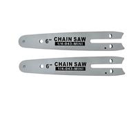 Reiwosee Chainsaw Guide Bar Chain Guide Plate for 1/4 Mini Handheld Electric Chainsaw Chain, Wear-Resistant Metal Chainsaw Bar, Replacement Part Accessories for Gardening Woodworking (6 Inch - 2pcs)
