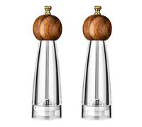 Reiwosee - Manual Pepper Grinder Set Pepper Mill & Salt Mill, 2 pcs 8 in High-Capacity Classic Transparent Acrylic Spice Mills，Ceramic Blades Adjustable Coarse Mill，As A Chilli Mill for Various Spices