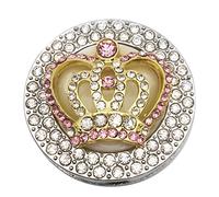 Reizteko Purse Hook, Shining Double Row Rhinestone Queen Crown Foldable Handbag Purse Hanger Hook Holder for Tables (Pink)