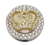 Reizteko Purse Hook, Shining Double Row Rhinestone Queen Crown Foldable Handbag Purse Hanger Hook Holder for Tables (White)