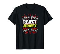 Reject Authority - Anti Establishment Punk Rock Graphic T-Shirt