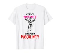 Reject Modernity Embrace Masculinity T-Shirt, Men, White, X-Large
