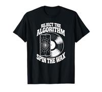 Reject The Algorithm Spin Vinyl Retro Vintage Music Lover T-Shirt