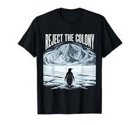 Reject The Colony Penguin Walking to Mountains Graphic T-Shirt