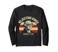 Rejecting Kings George Washington USA Flag 4th Of July Men Long Sleeve T-Shirt