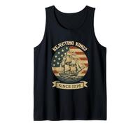 Rejecting Kings Since 1776 4 July US Flag Patriotic Sailboat Tank Top