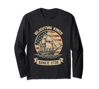 Rejecting Kings Since 1776 4th of July Vintage American Flag Long Sleeve T-Shirt