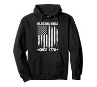 Rejecting Kings Since 1776 American Flag Independence Design Pullover Hoodie