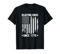 Rejecting Kings Since 1776 American Flag Independence Design T-Shirt