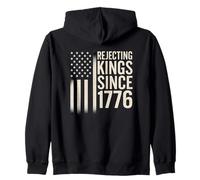 Rejecting Kings Since 1776 American Flag Independence Design Zip Hoodie