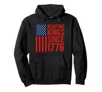 Rejecting Kings Since 1776 Distressed American Flag Patrioti Pullover Hoodie