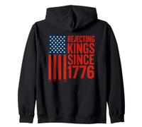 Rejecting Kings Since 1776 Distressed American Flag Patrioti Zip Hoodie
