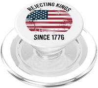 Rejecting Kings Since 1776 Grunge American Flag Independence PopSockets PopGrip for MagSafe