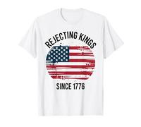 Rejecting Kings Since 1776 Grunge American Flag Independence T-Shirt