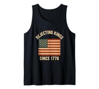 Rejecting Kings Since 1776 Patriotic American Flag History Tank Top