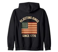Rejecting Kings Since 1776 Patriotic American Flag History Zip Hoodie