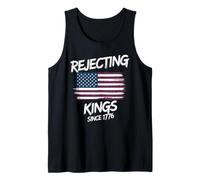 Rejecting Kings Since 1776 Patriotic American Flag Statement Tank Top