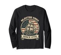 Rejecting Kings Since 1776 Patriotic American Vintage Flag Long Sleeve T-Shirt