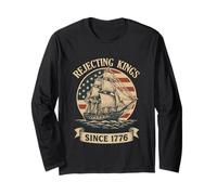 Rejecting Kings Since 1776 Patriotic American Vintage Flag Long Sleeve T-Shirt