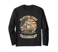 Rejecting Kings Since 1776 Patriotic American Vintage Flag Long Sleeve T-Shirt