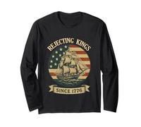 Rejecting Kings Since 1776 Patriotic American Vintage Flag Long Sleeve T-Shirt