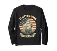 Rejecting Kings Since 1776 Sailboat Patriotic American Flag Long Sleeve T-Shirt