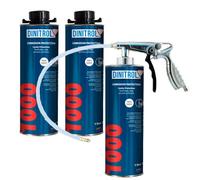 REJEL 3 X DINITROL 1000 HIGH SOLIDS CLEAR CAVITY WAX 1 Litre CAN & SCHUTZ GUN