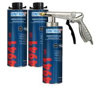 REJEL 3 x DINITROL 4941 UNDERBODY CHASSIS RUST PROOFING BLACK WAX 1 LITRE + SPRAYGUN