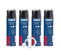 REJEL 4 x DINITROL 1000 CLEAR CAVITY WAX 500ml Aerosol + 600mm EXTENSION NOZZLE
