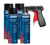 REJEL DINITROL 447 BLACK STONE CHIP 4 X 500ml AEROSOL + CANGUN