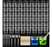 REJOECE 100 Pcs Reusable Plastic Graduated Scale Cup, Measuring Cups 30ml, Transparent Scale Cups, Mixing Cup for Kitchen Medicine Cups Labs Graduated Beakers Baking Cooking Home Lab Measure Tool