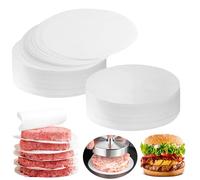 REJOECE 600 Pcs Round Burger Paper, Hamburger Patty Papers 15cm, Baking Parchment Circles, 5.9 inch Cake Tin Liners, BurgerPaper, Greaseproof Parchment Papers for Baking, BBQ, Air Fryer, Pan