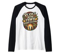 Rejoice Before YHWH Colorful Sukkot Design Vibrant Dancing Raglan Baseball Tee